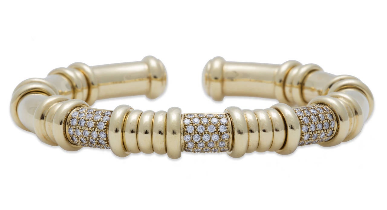 Diamond Three Color Gold Bracelet Set For Sale at 1stdibs