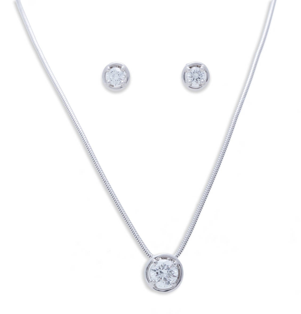 Van Cleef & Arpels Diamond Necklace and Earring Set