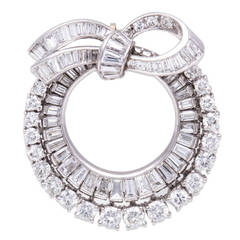 Diamond Platinum Wreath Brooch