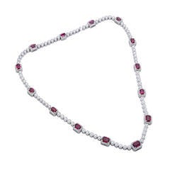 Beaudry Ruby Diamond Platinum Necklace 10
