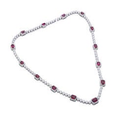 Beaudry Ruby Diamond Platinum Necklace