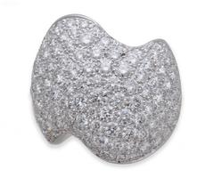 Van Cleef & Arpels Diamond Pave Gold Ring