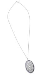 Sapphire Diamond Platinum Pendant Necklace