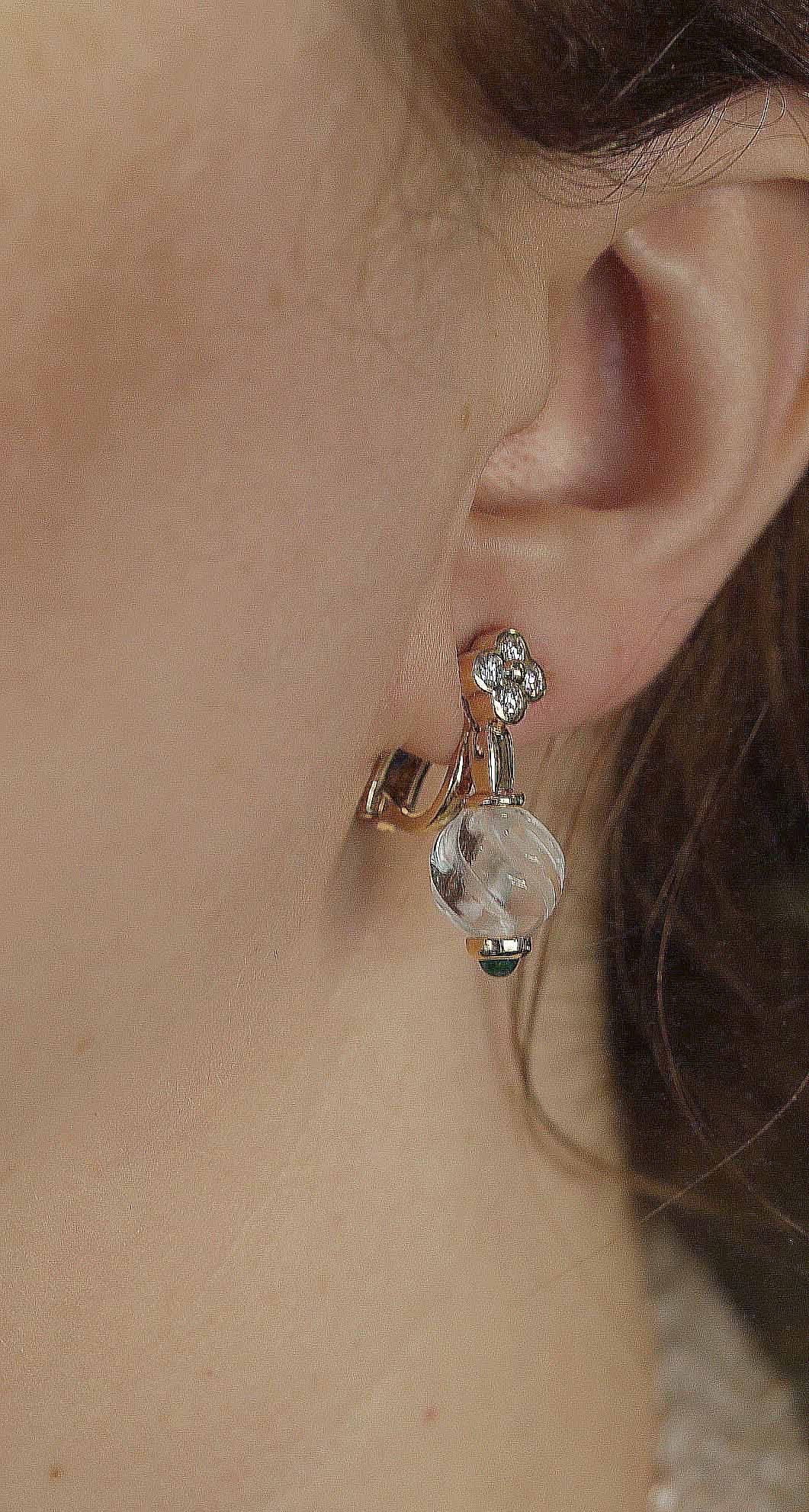 Boucheron Quartz Ruby Emerald Sapphire Diamond Necklace and Earring Set For Sale 2