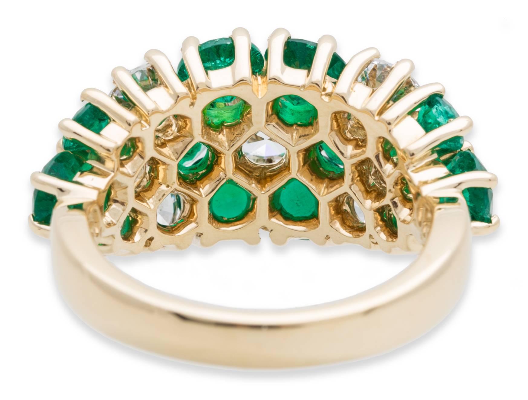 Katchinsky Emerald Diamond Gold Ring In Excellent Condition In Sunny Isles Beach, FL