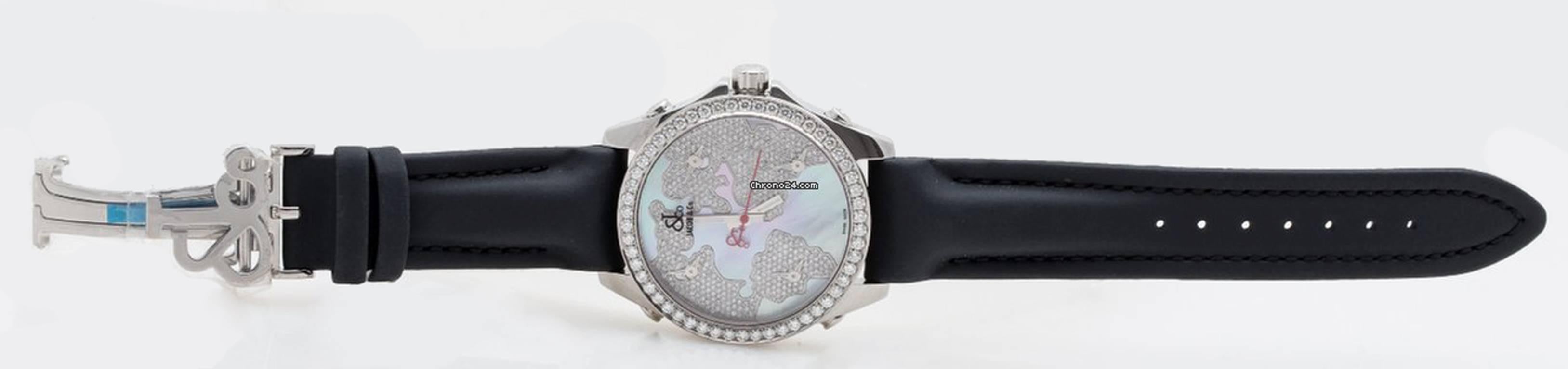 Jacob & Co Five Timezone Diamond Watch JCM47WP In New Condition In Sunny Isles Beach, FL