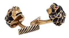 David Webb Gold Lion Cufflinks
