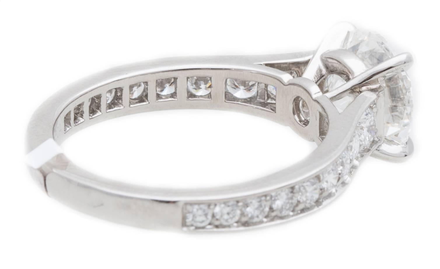 Cartier 1.70 carat GIA Certified Diamond Platinum Ring In Excellent Condition For Sale In Sunny Isles Beach, FL