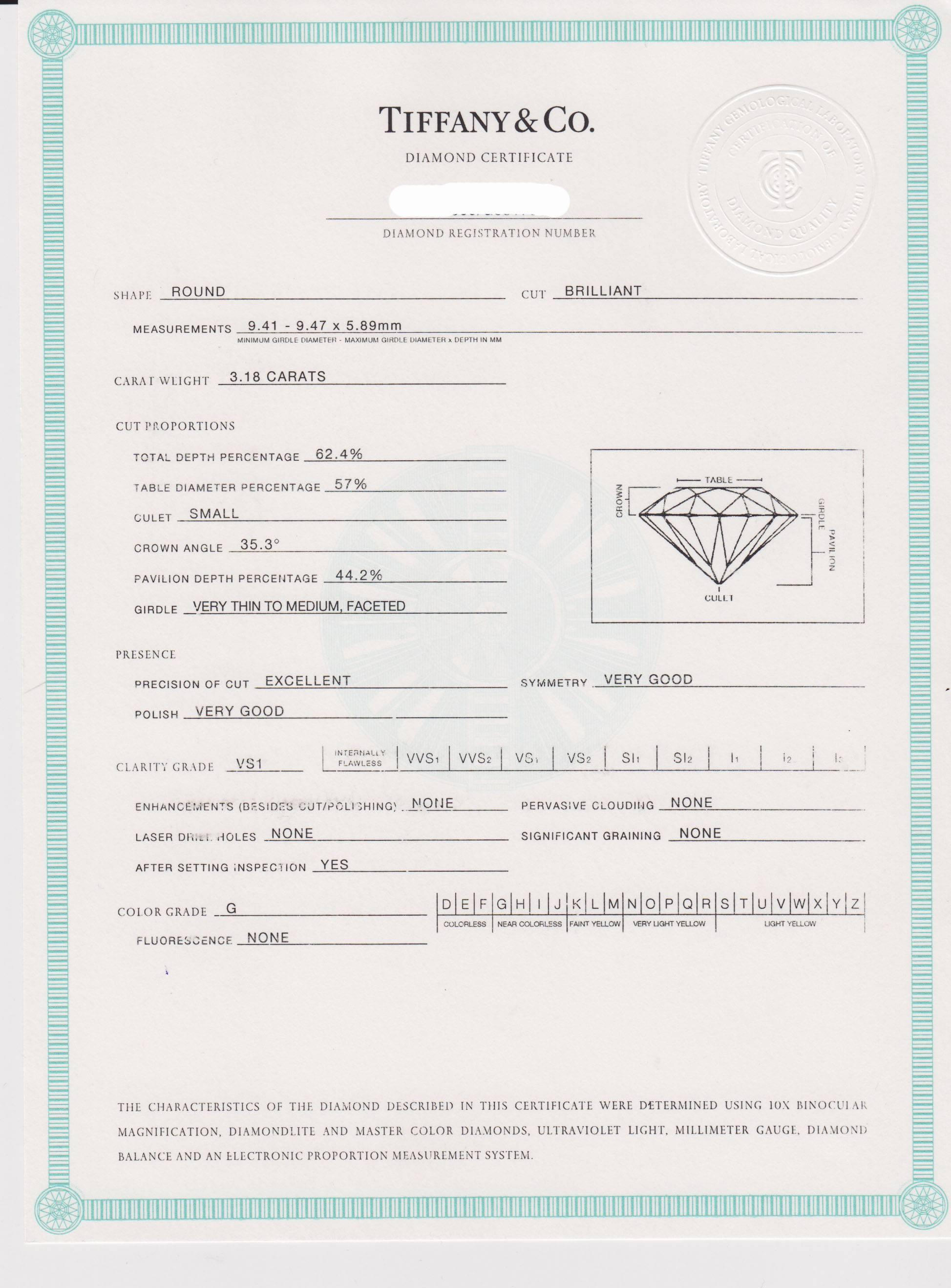 Contemporary Tiffany & Co. Diamond Solitaire Ring For Sale