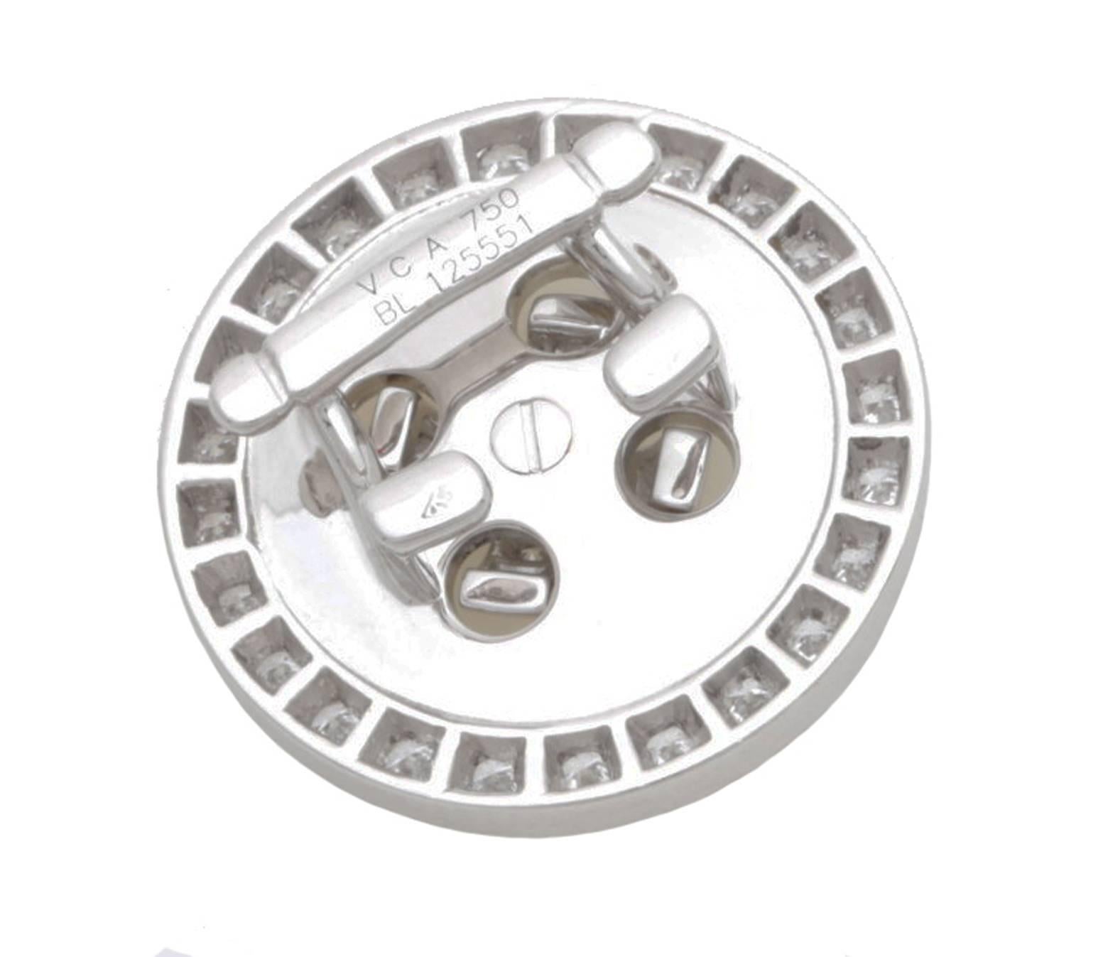 Women's Van Cleef & Arpels Diamond Button Leather Bracelet