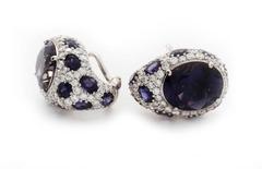 Asprey of London Iolite Diamond White Gold Earrings