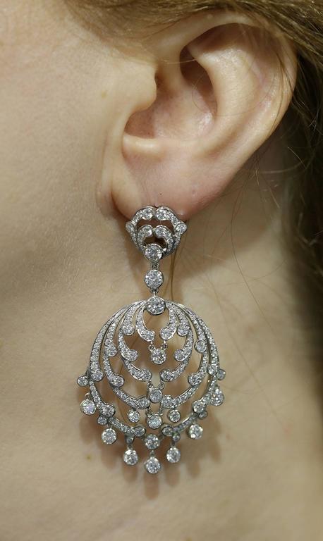 Cartier Diamond Platinum Chandelier Earrings For At 1stdibs Cartier Diamond Platinum Chandelier Earrings In Excellent Condition For Sunny Isles Beach Fl