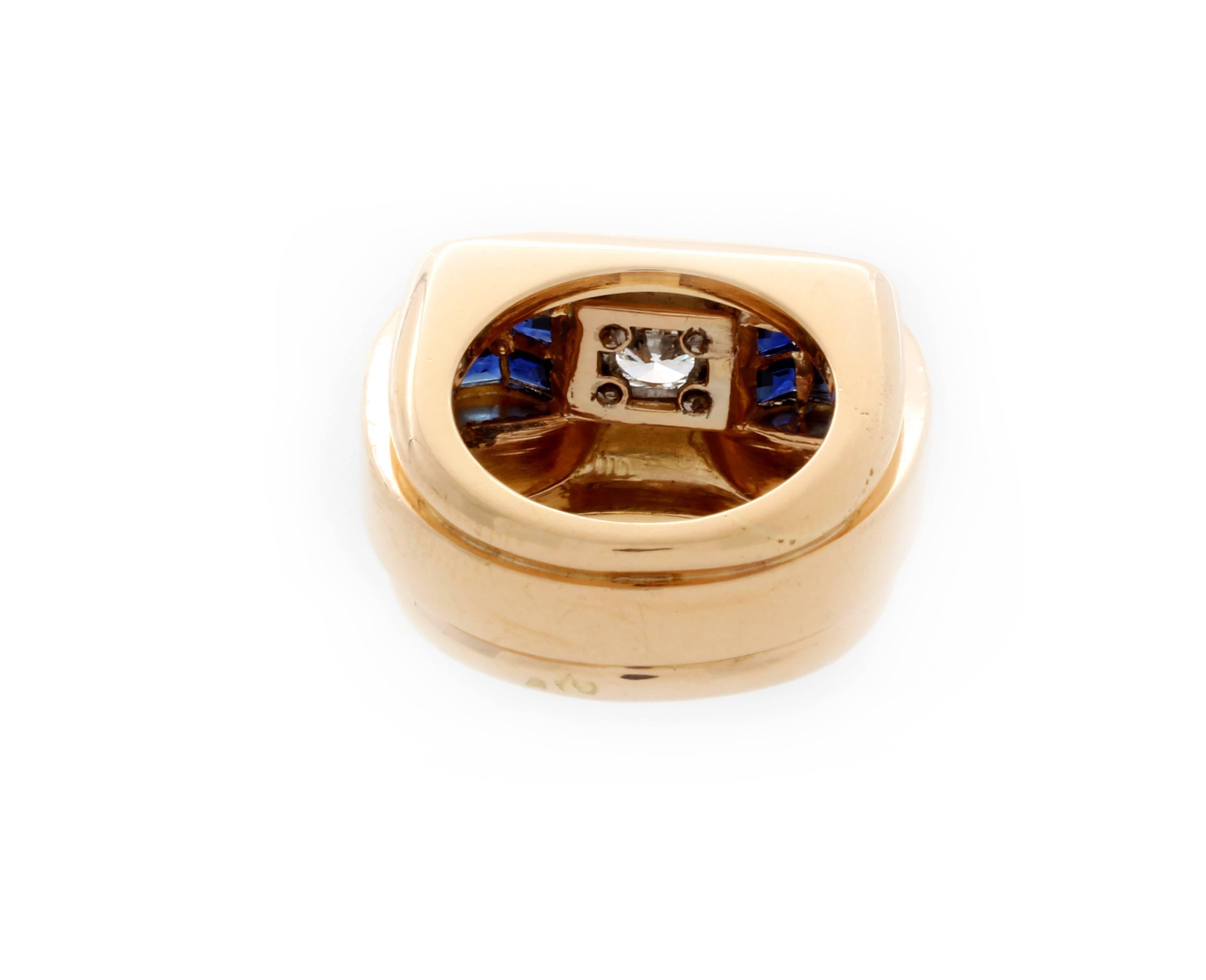 Boucheron Sapphire Diamond Gold Cocktail Ring In Excellent Condition For Sale In Sunny Isles Beach, FL