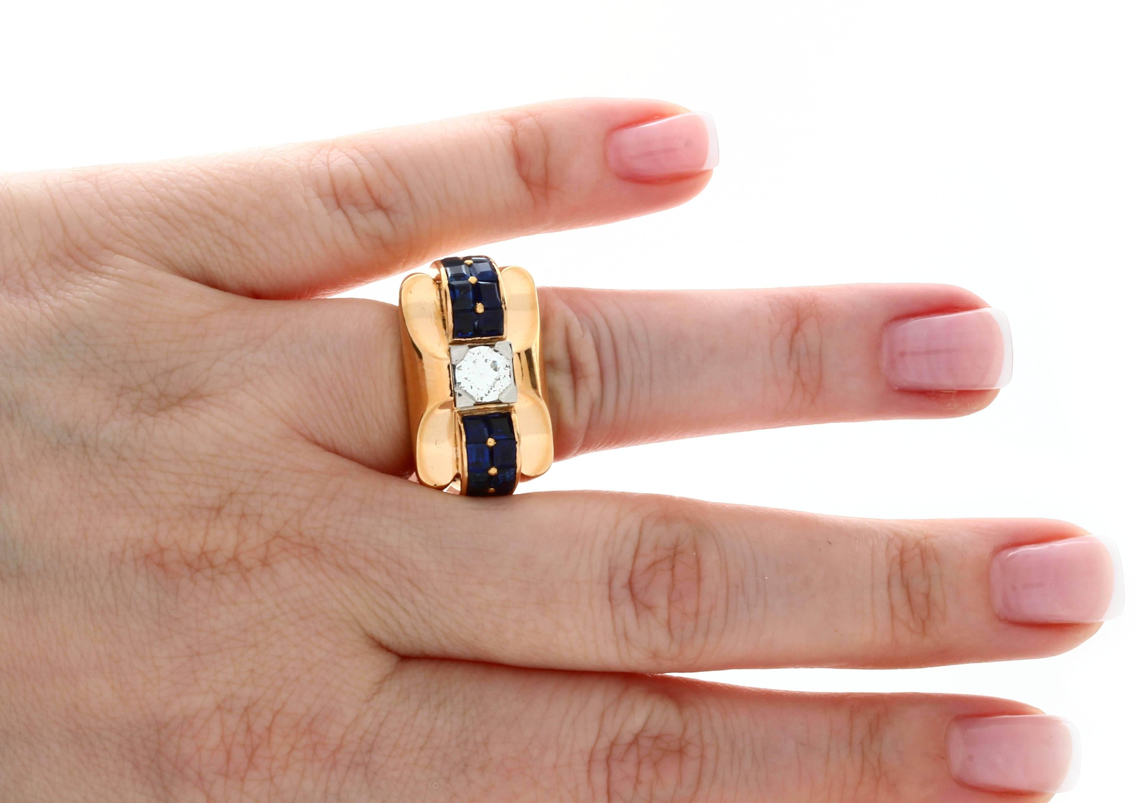 Women's Boucheron Sapphire Diamond Gold Cocktail Ring For Sale