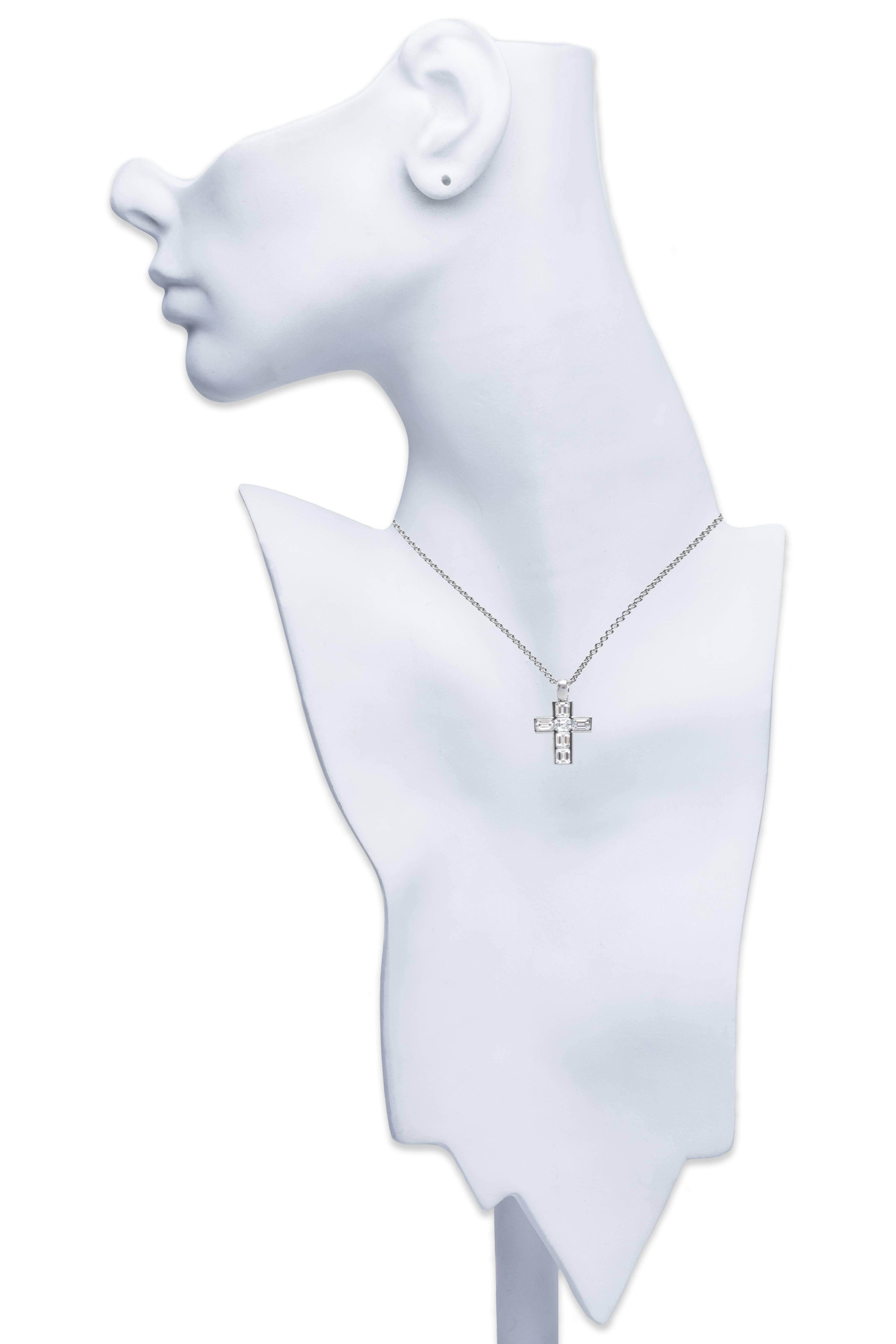 cartier diamond cross necklace