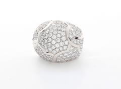 Chanel Diamond Pave Gold Dome Ring