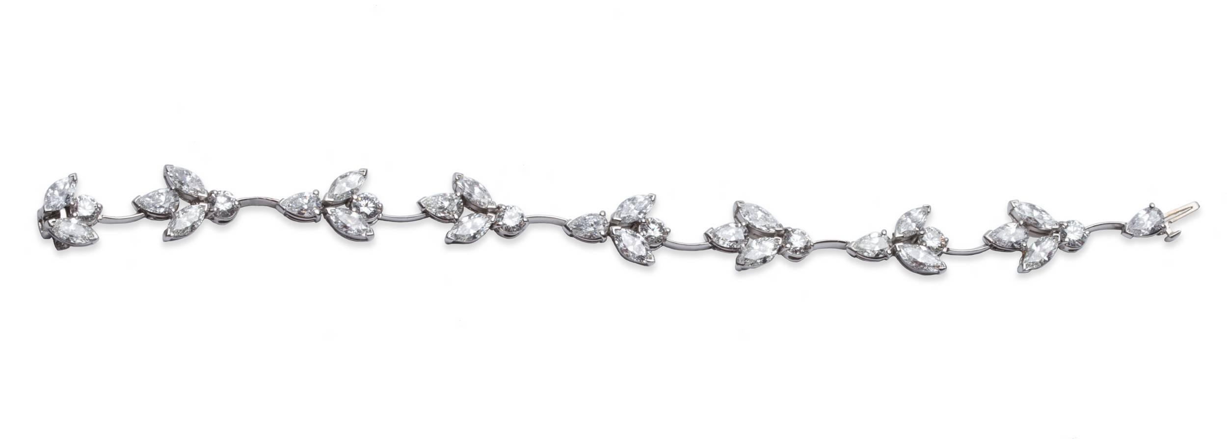 Women's Diamond Platinum Bracelet For Sale