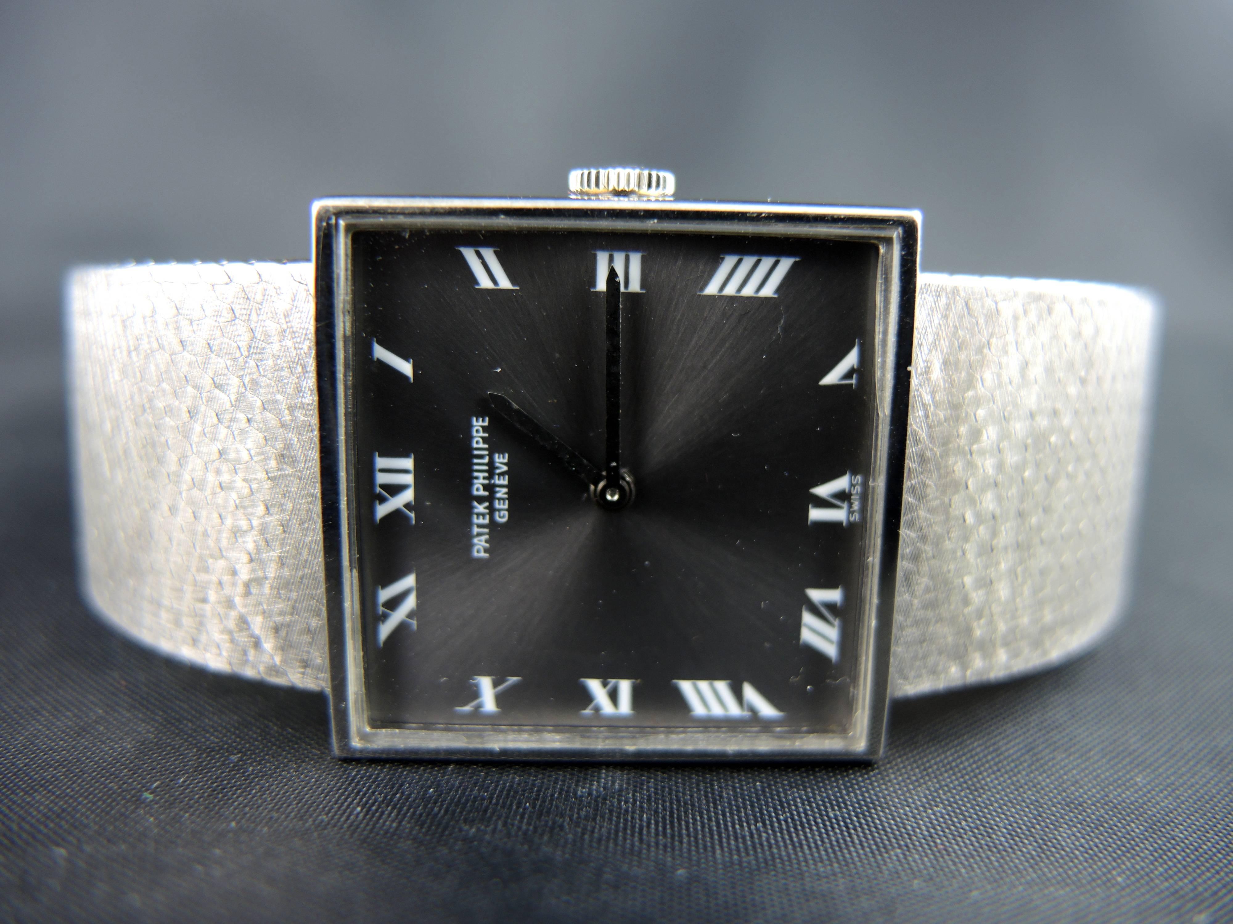 Women's or Men's Patek Philippe White Gold Manual Winding Wristwatch Ref 3450/15, 1967 