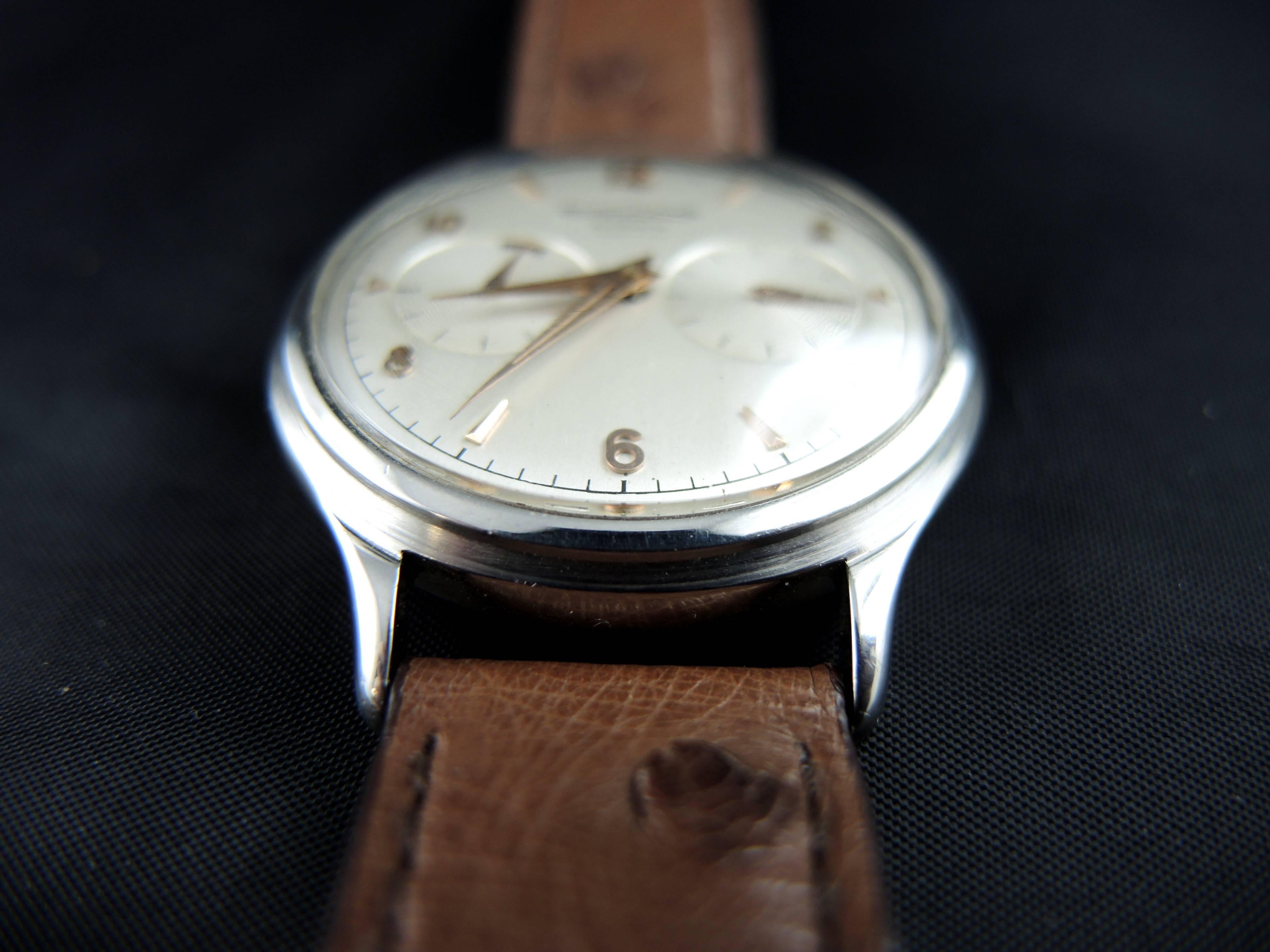 Jaeger-LeCoultre Steel Futurmatic 1957 manual winding Wristwatch 1