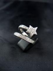 Shooting Star Diamonds Ring - 18 Kt White Gold - Modern - France