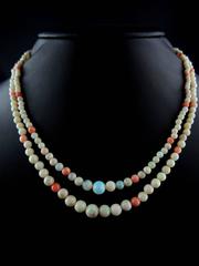 Art Deco Necklace with Opal and Coral, circa 1930