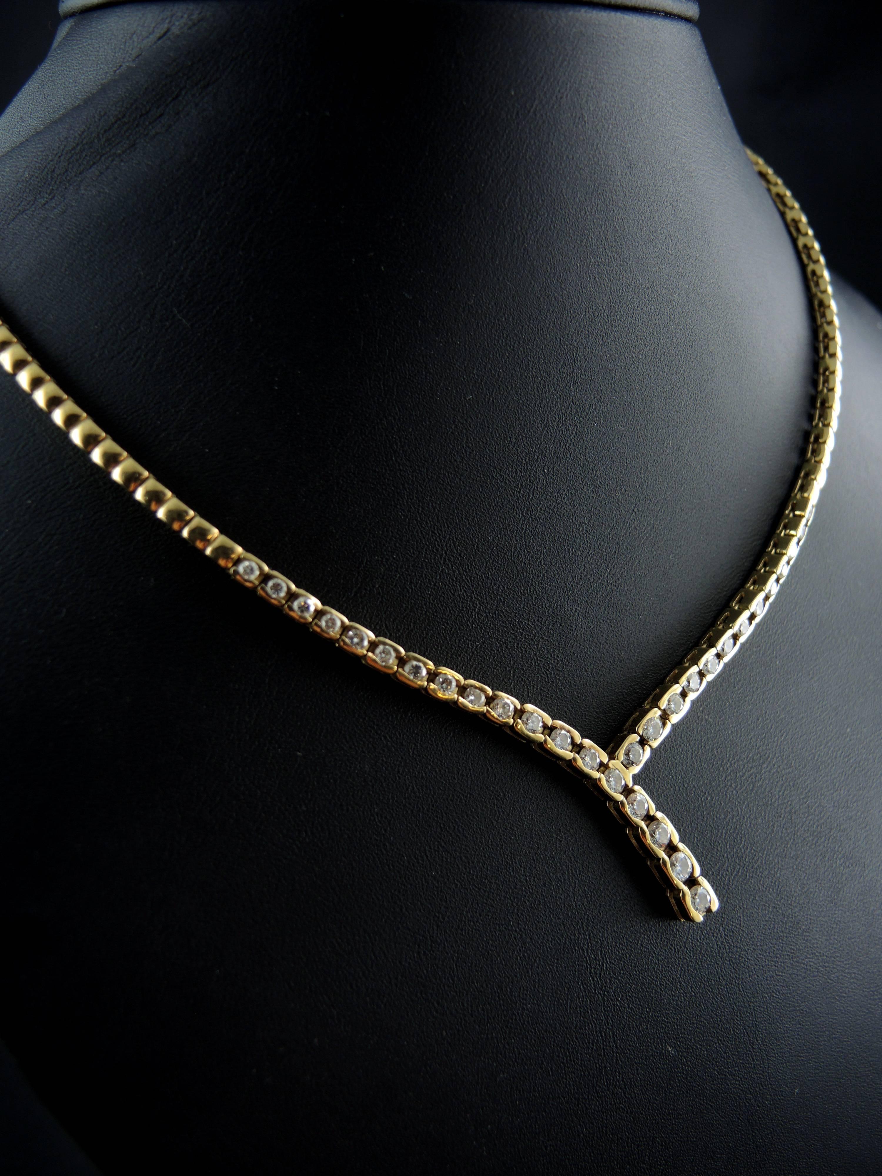 Modern Diamonds and Gold Necklace 1