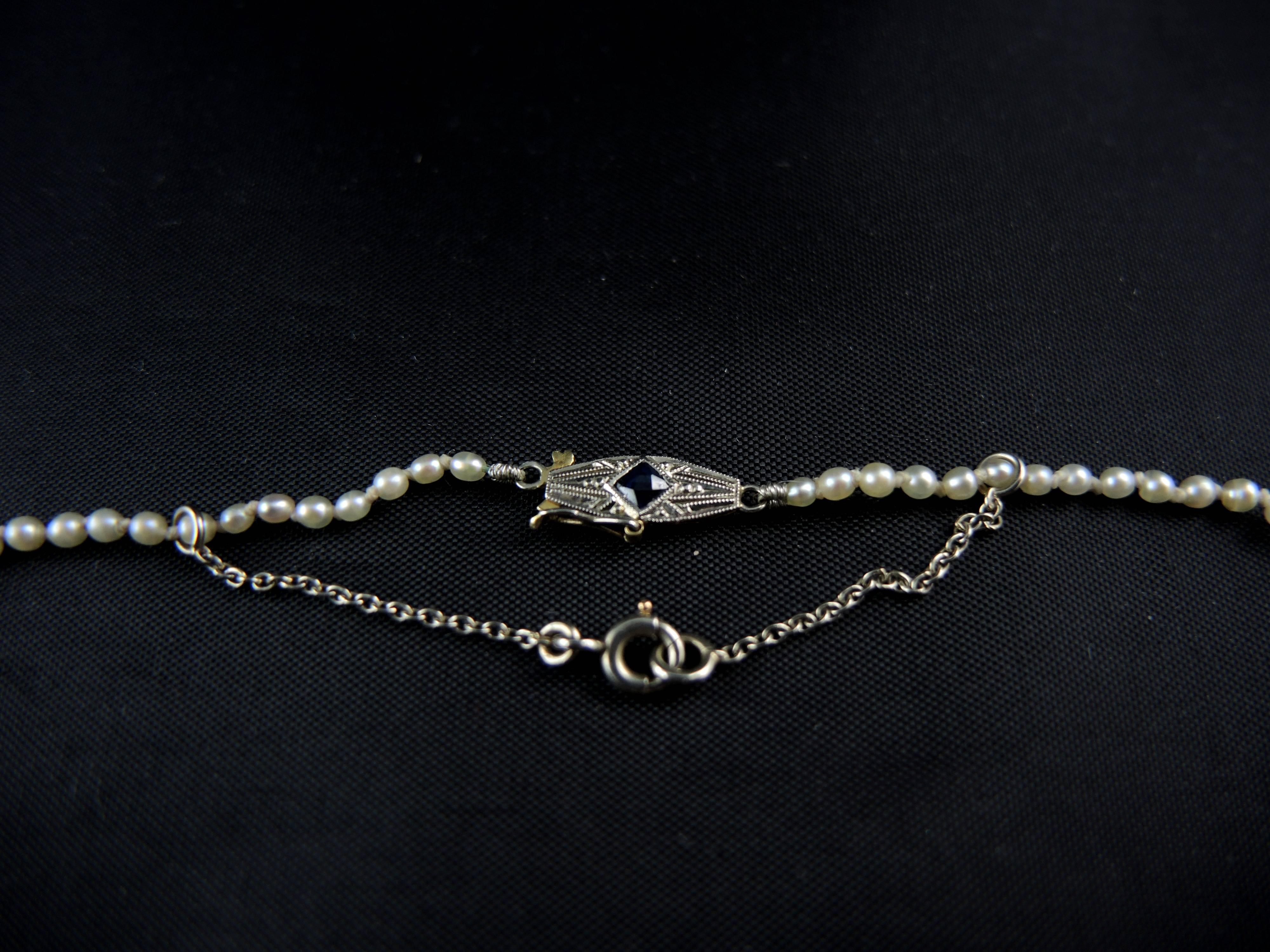 Art Deco Natural Pearls Necklace For Sale 1