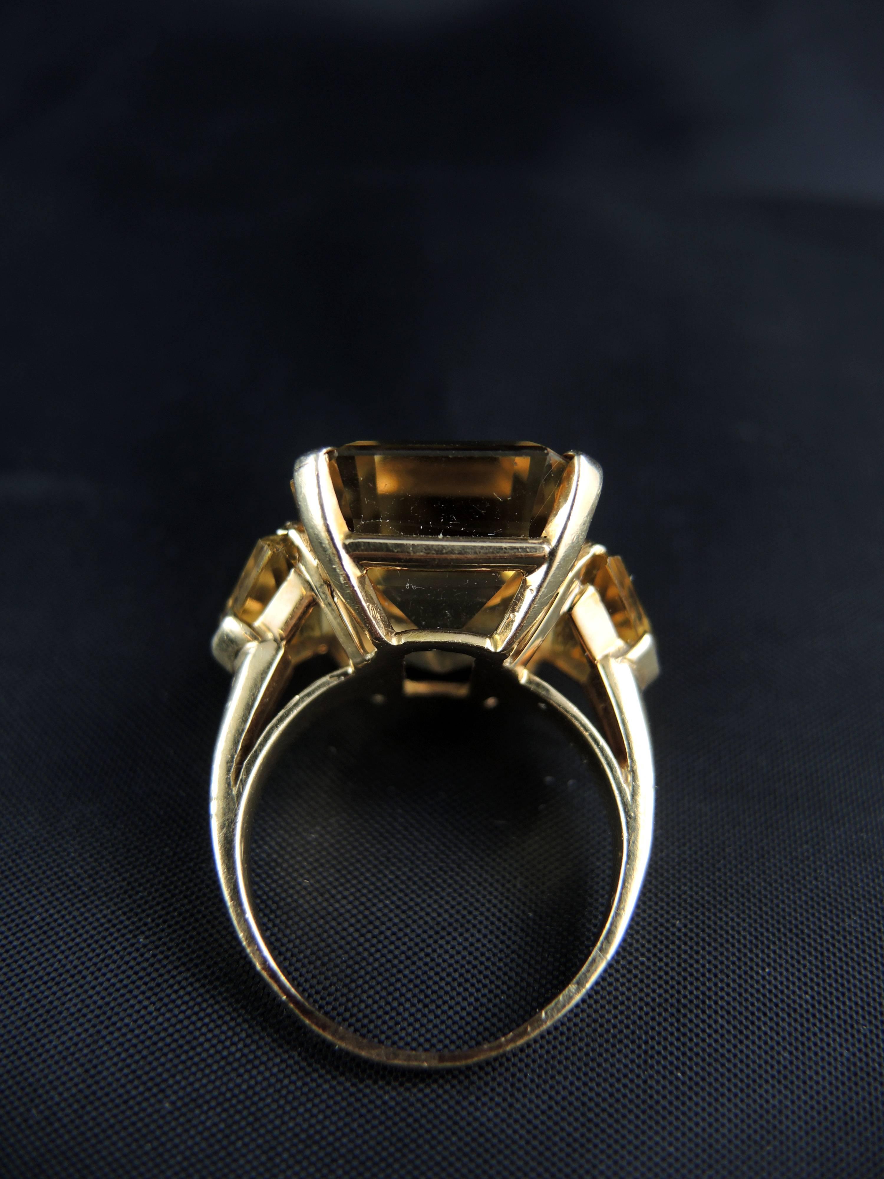 Ctirine Vintage Ring, 14 Karat Gold, 1960s 4