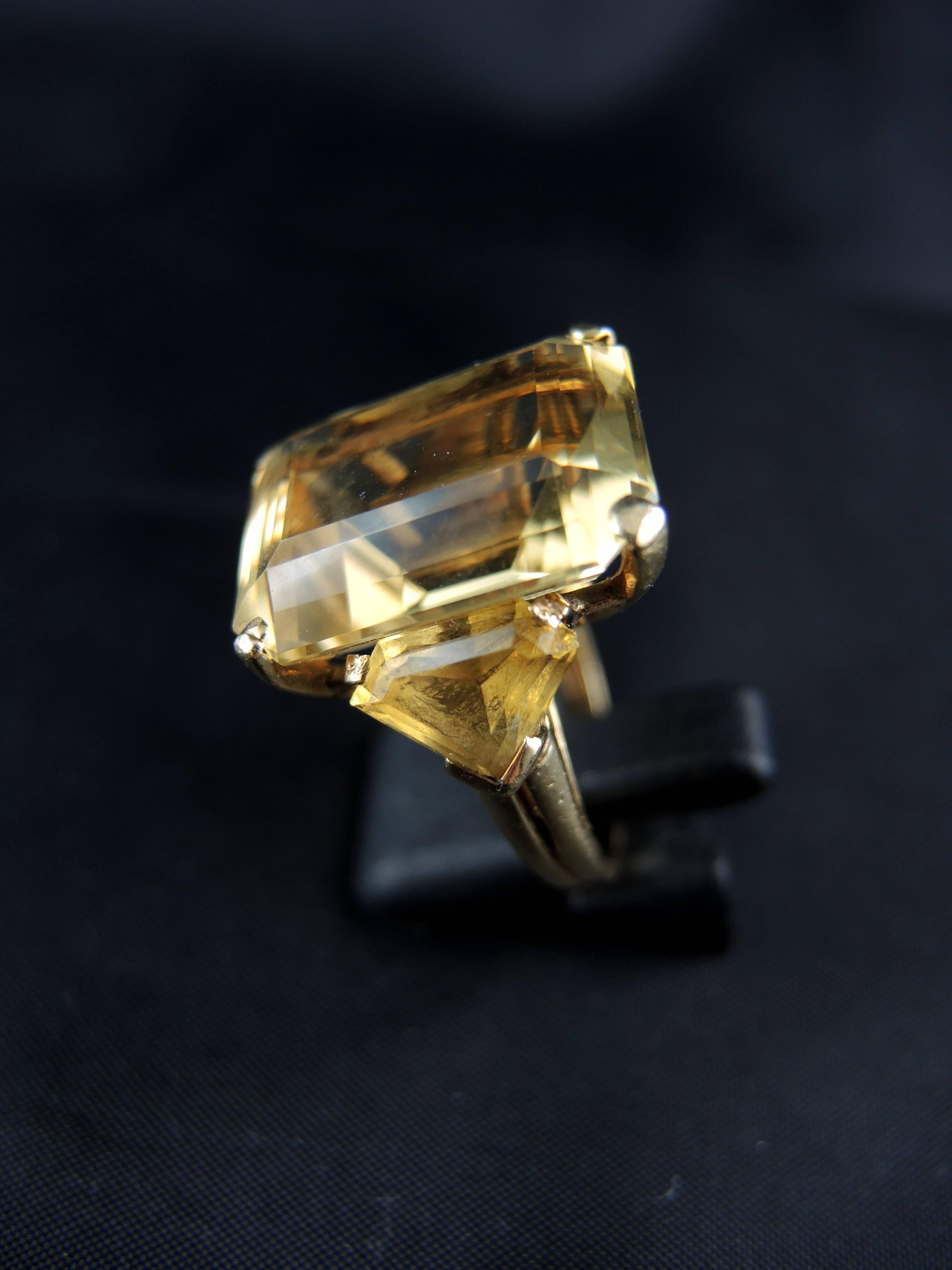 Ctirine Vintage Ring, 14 Karat Gold, 1960s 2