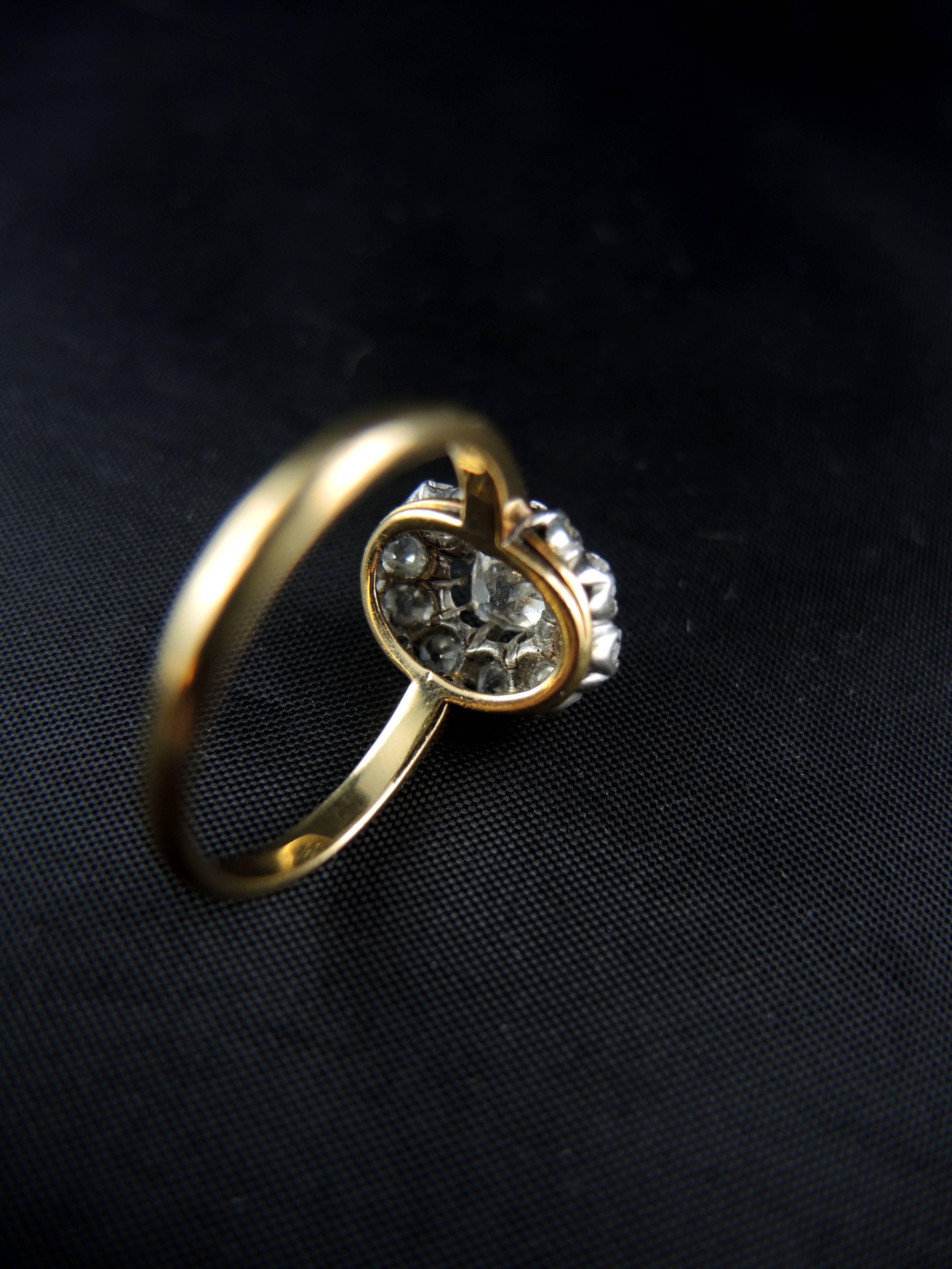 Engagement Edwardian Antique Ring with Diamonds 1.20 Carat 2