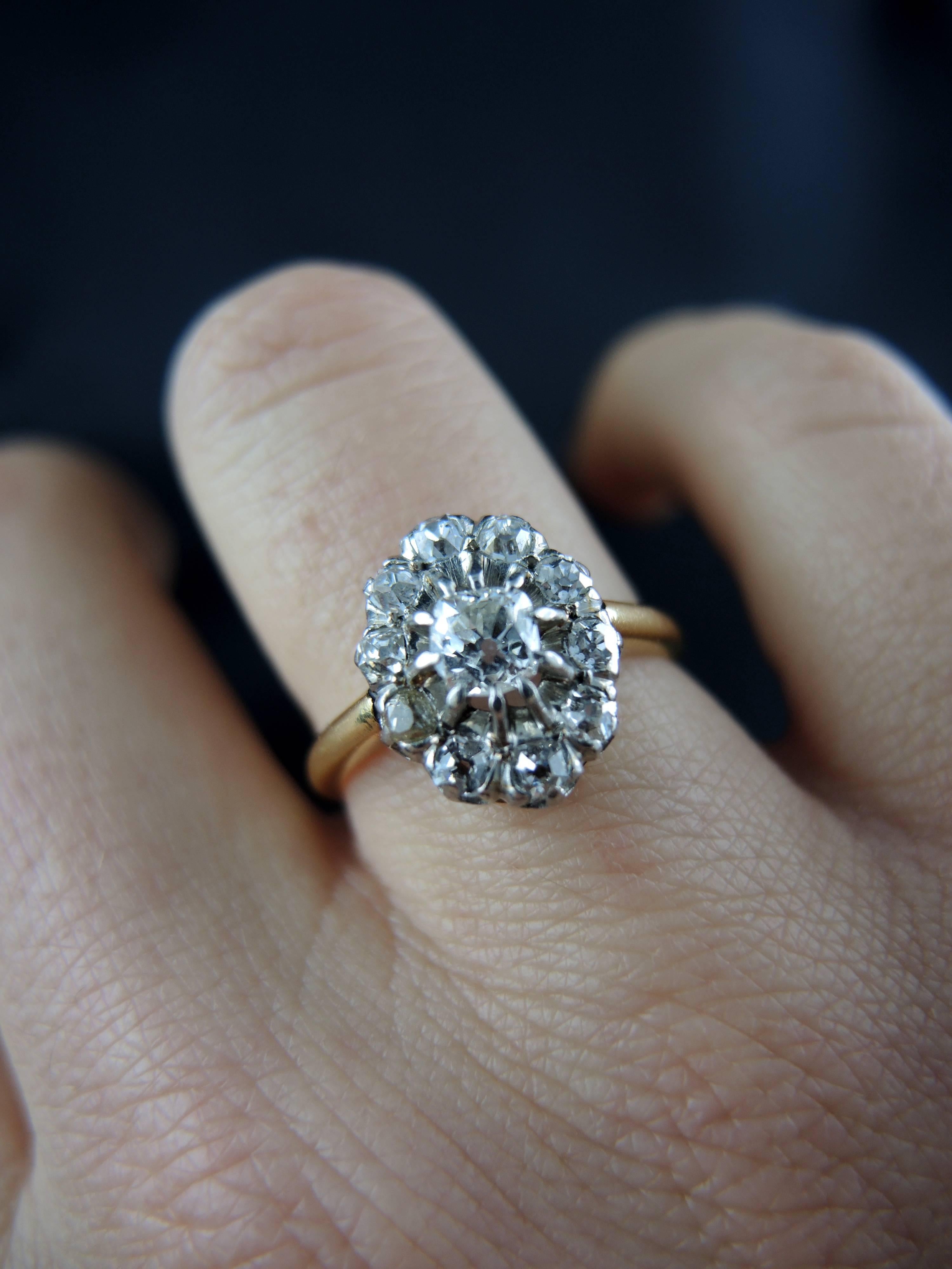 Engagement Edwardian Antique Ring with Diamonds 1.20 Carat 4