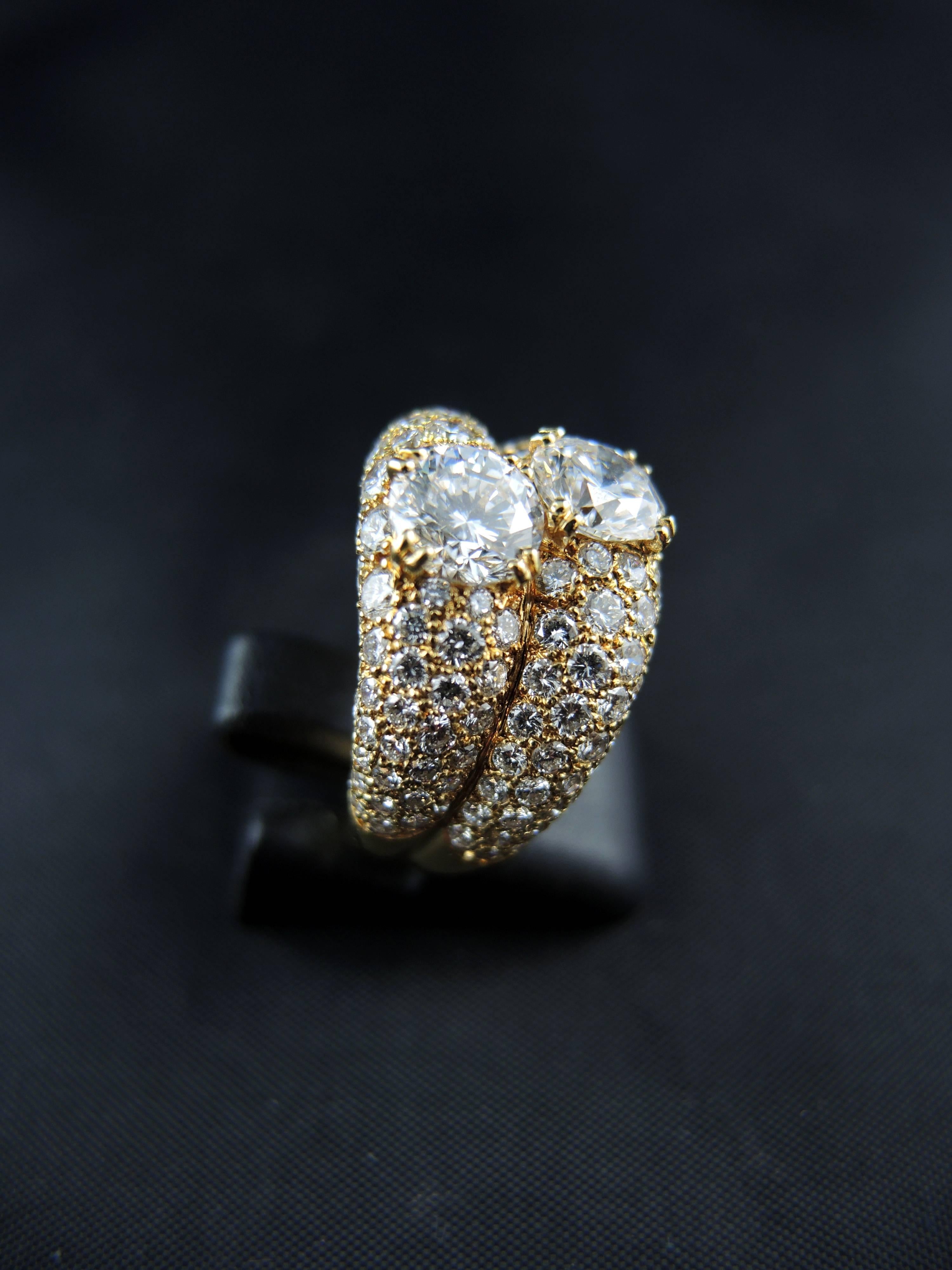 Boucheron 4.47 Carat Diamonds Gold Be Bop Ring 2