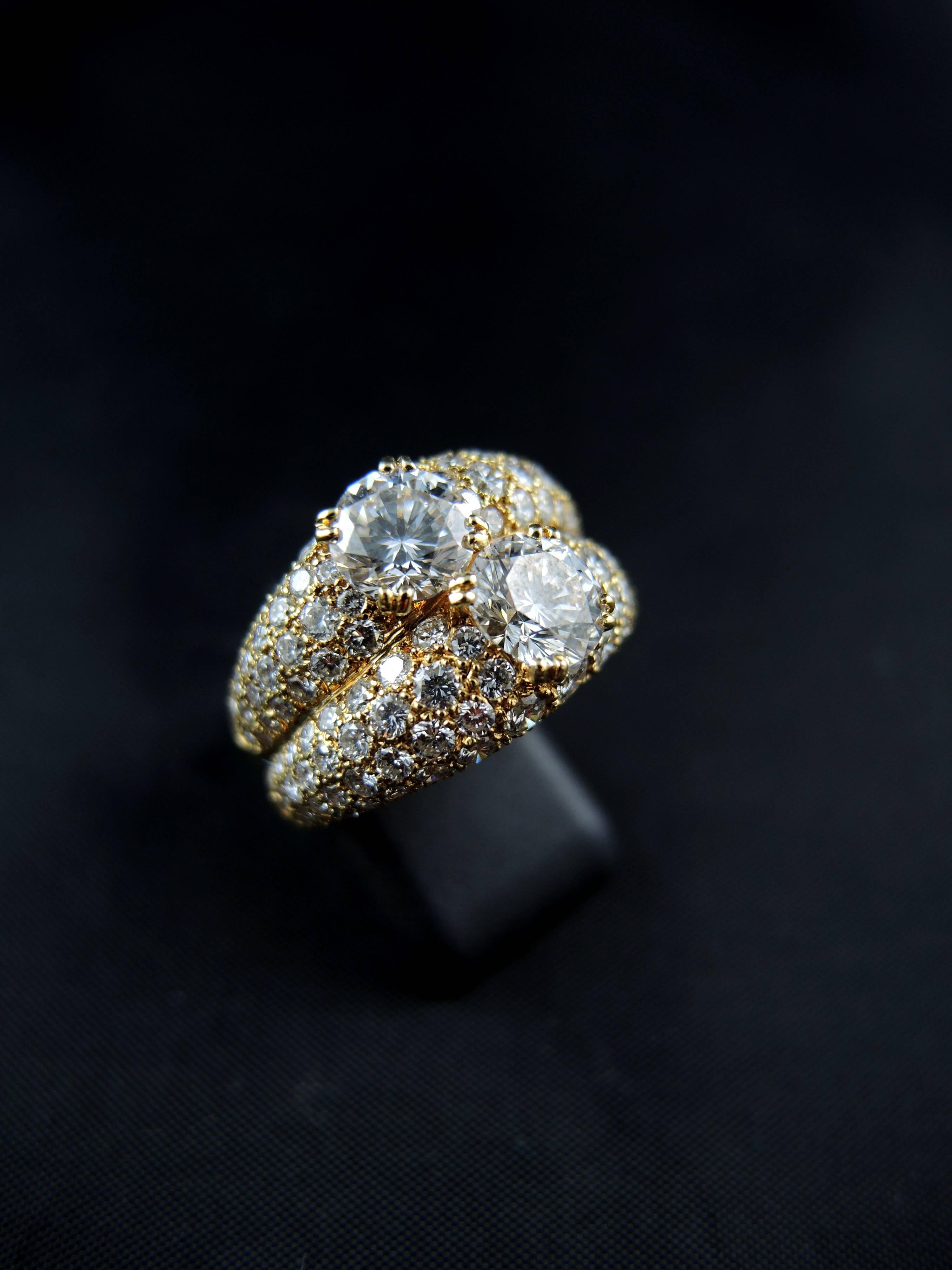Boucheron 4.47 Carat Diamonds Gold Be Bop Ring 1