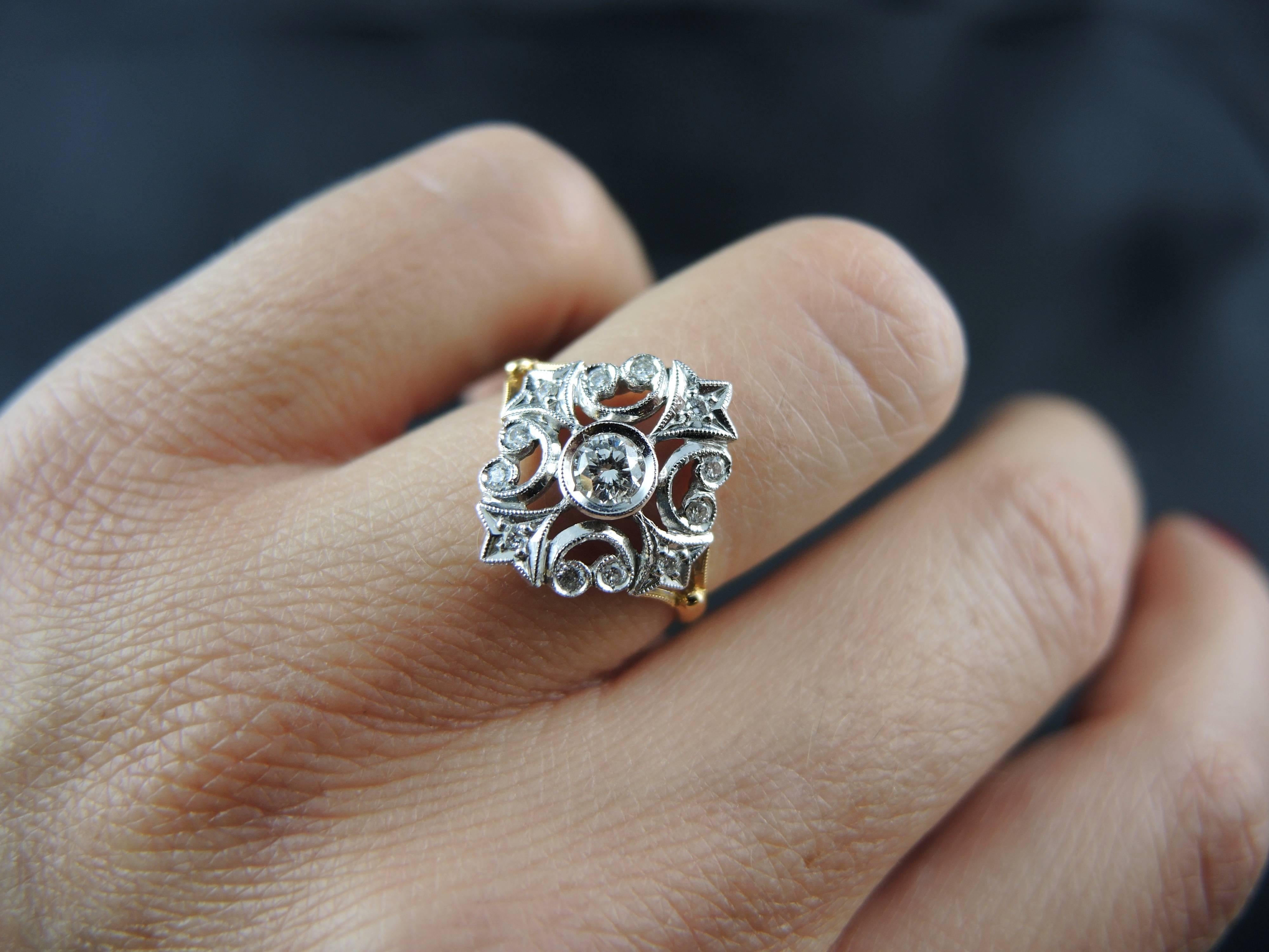 Belle Époque Style Ring with Diamonds 2