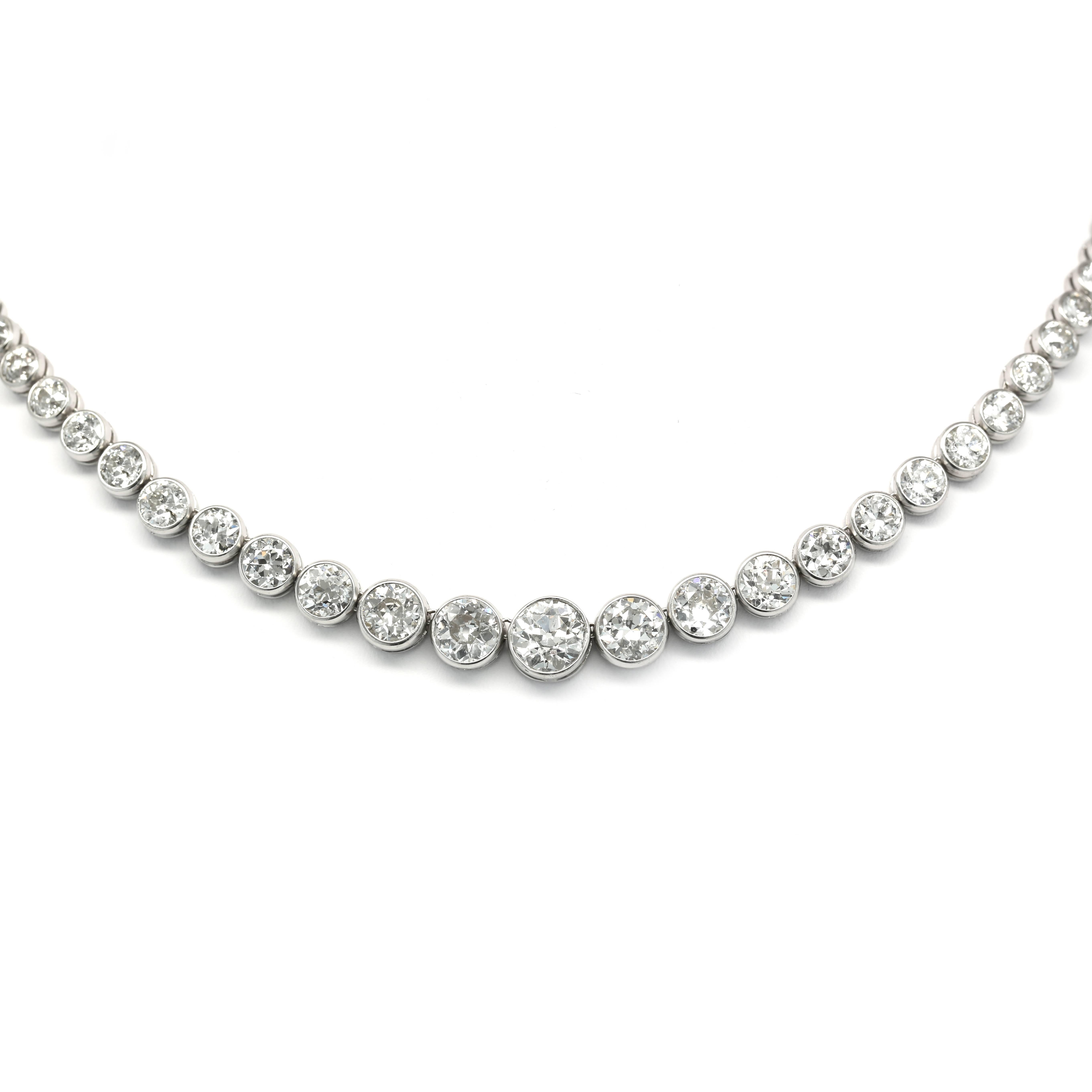 Women's 41.00 Carat Old Mine Diamond Necklace For Sale