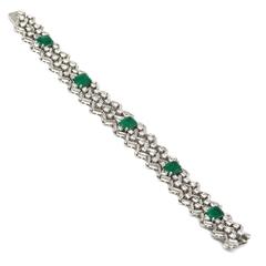 Art Deco Emerald and Diamond Bracelet