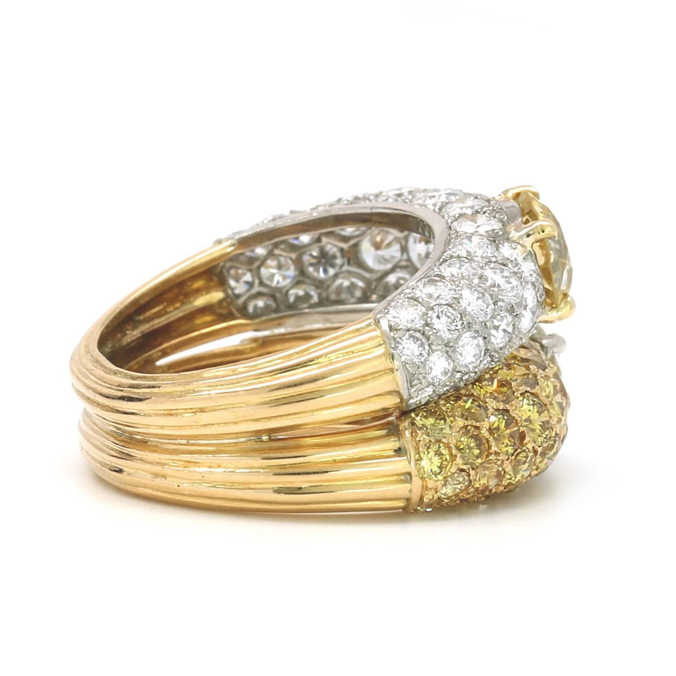 Cartier Fancy Yellow Diamond Ring In Excellent Condition For Sale In Aventura, FL