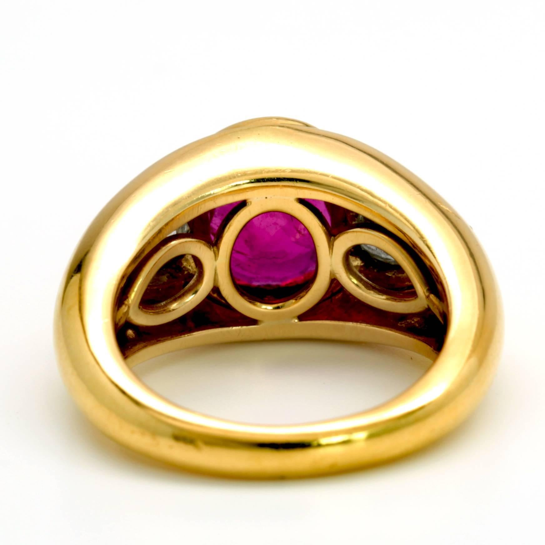 Ruby and Diamond Bvlgari Ring For Sale 1