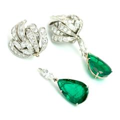18.73 Carat Colombian Emerald Earrings