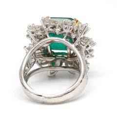 9.72 Carat Emerald and Diamond Ring