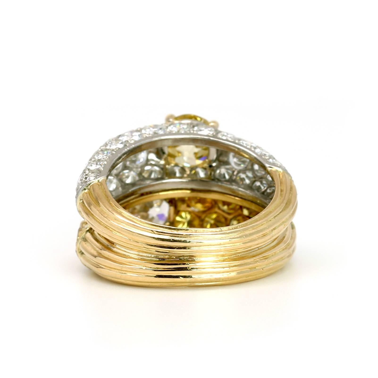 Cartier Fancy Yellow Diamond Ring For Sale 1