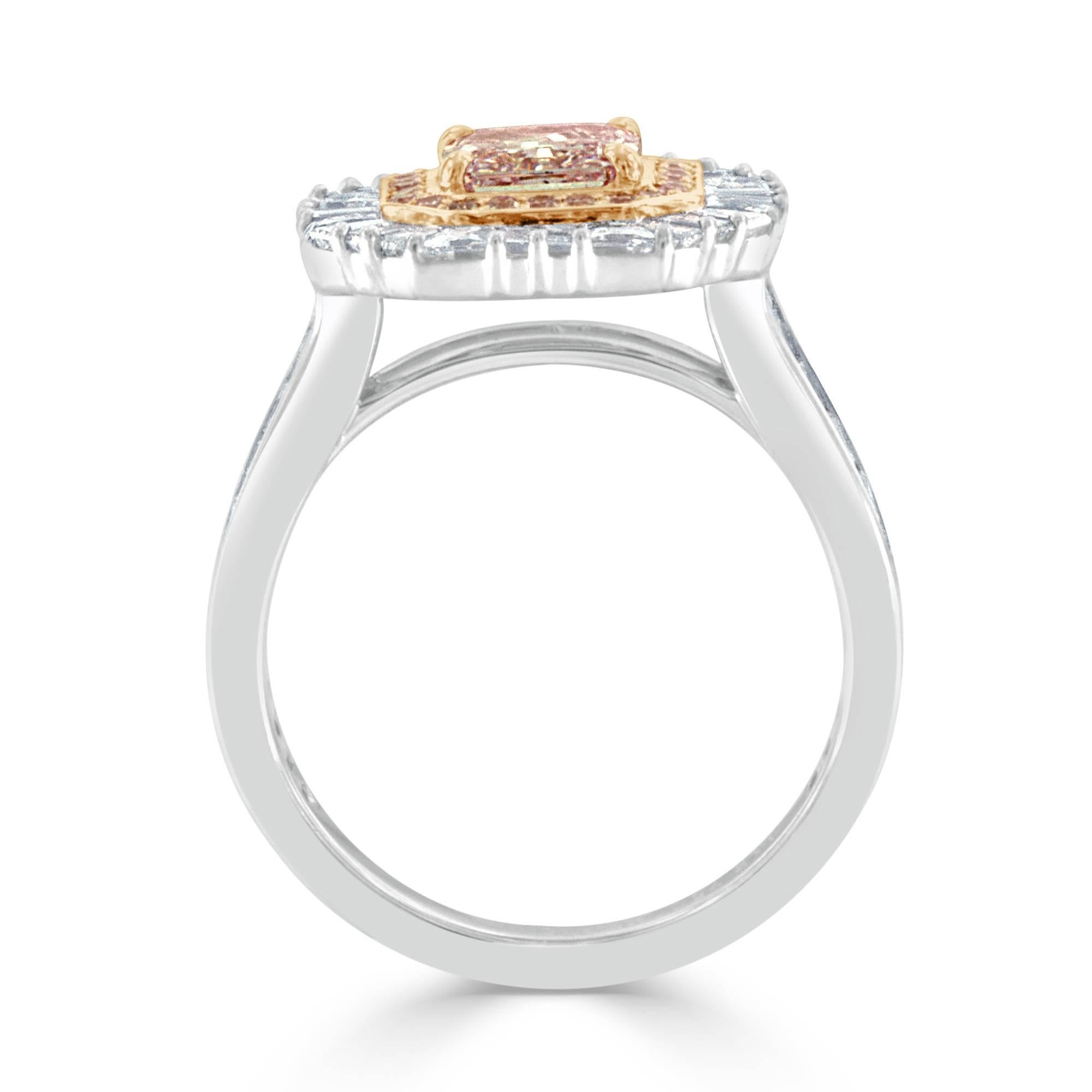 Modern Bez Ambar Fancy Intense Pink Diamond Platinum Ring