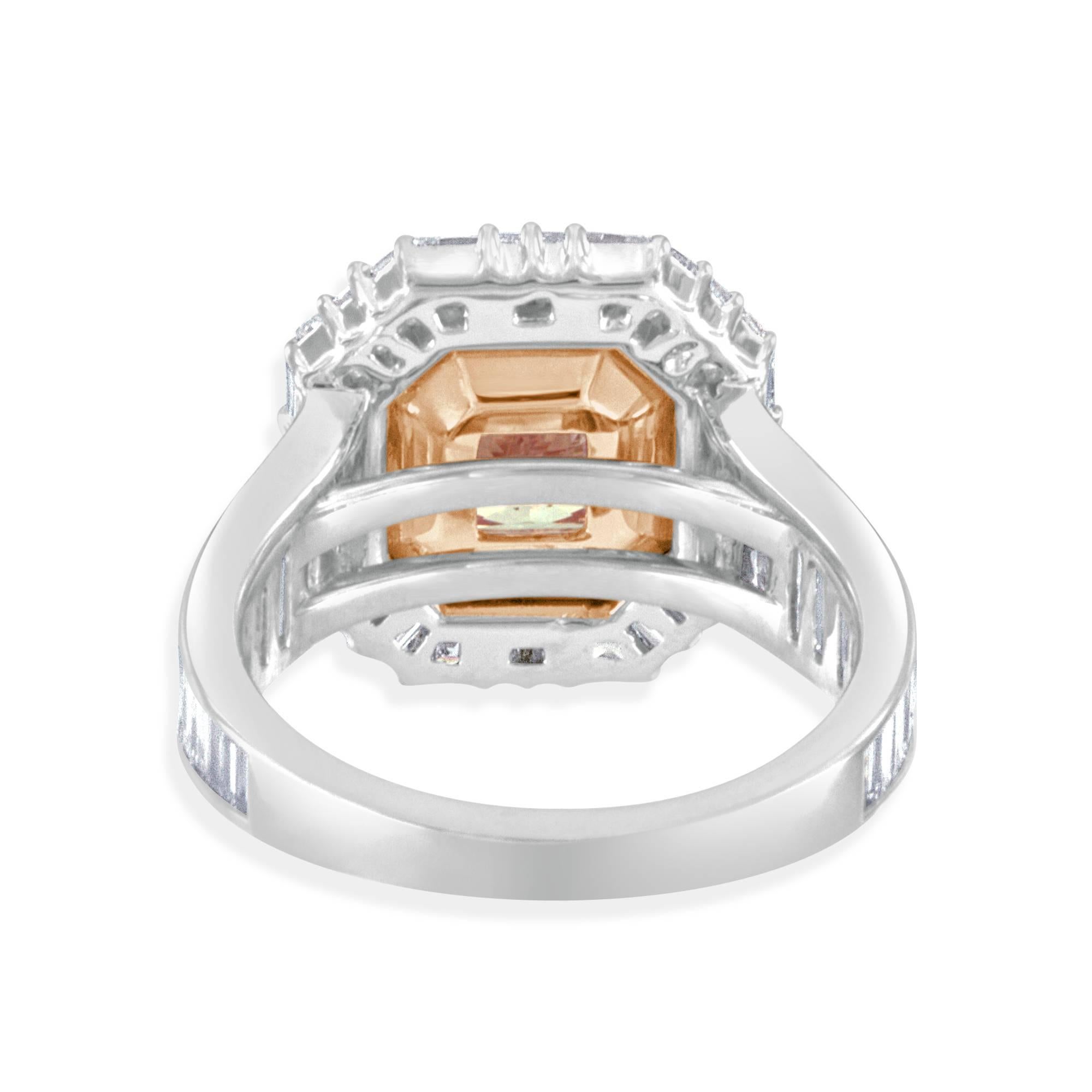 Bez Ambar Fancy Intense Pink Diamond Platinum Ring In Excellent Condition In Grosse Pointe Woods, MI