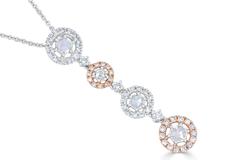 Greg Ruth Round Brilliant Cut Diamond & Pink Diamond White & Rose Gold Pendant