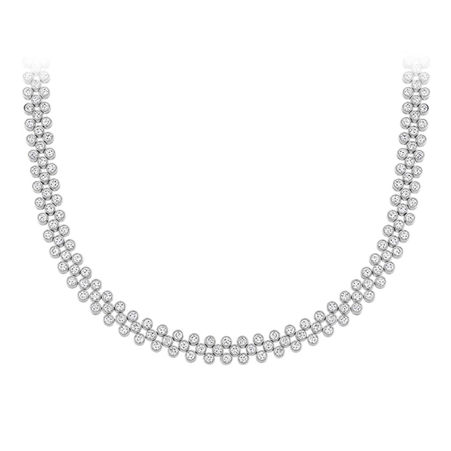 19.95 Carat Round Brilliant Cut Diamond Platinum Necklace 3