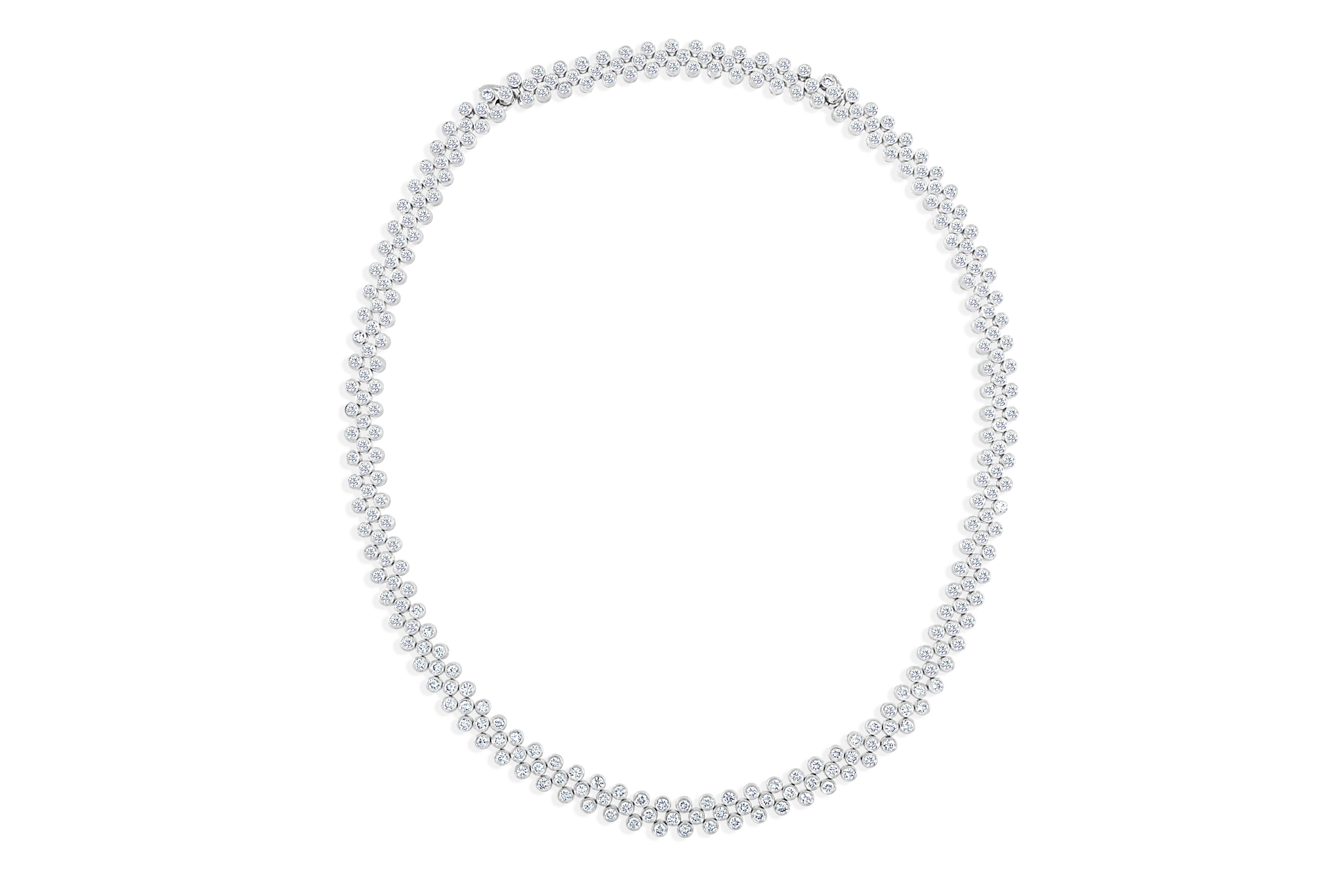 Modern 19.95 Carat Round Brilliant Cut Diamond Platinum Necklace