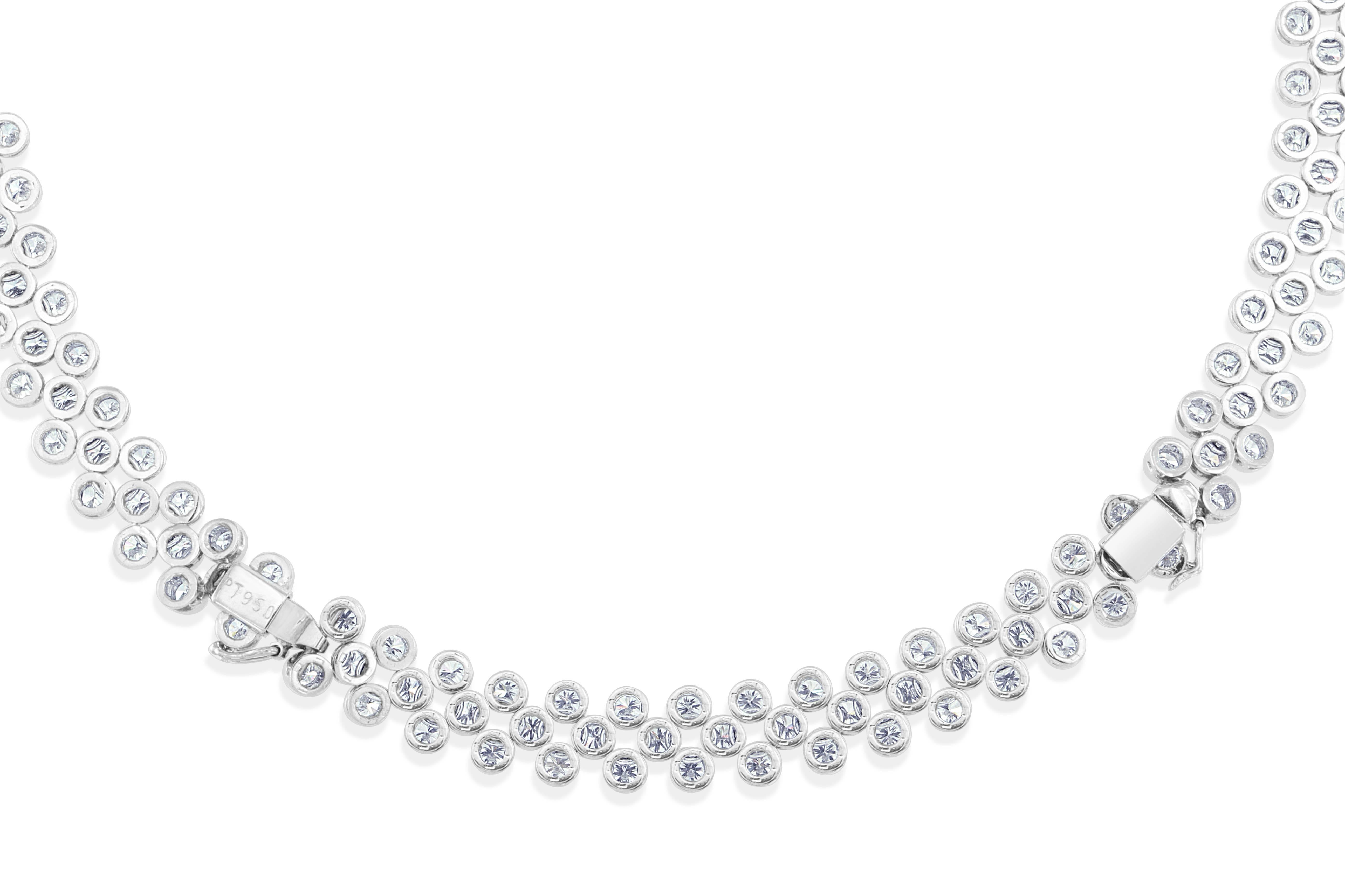 Women's 19.95 Carat Round Brilliant Cut Diamond Platinum Necklace