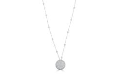 5.23 Carat Round Brilliant Cut Diamond White Gold Pave Necklace