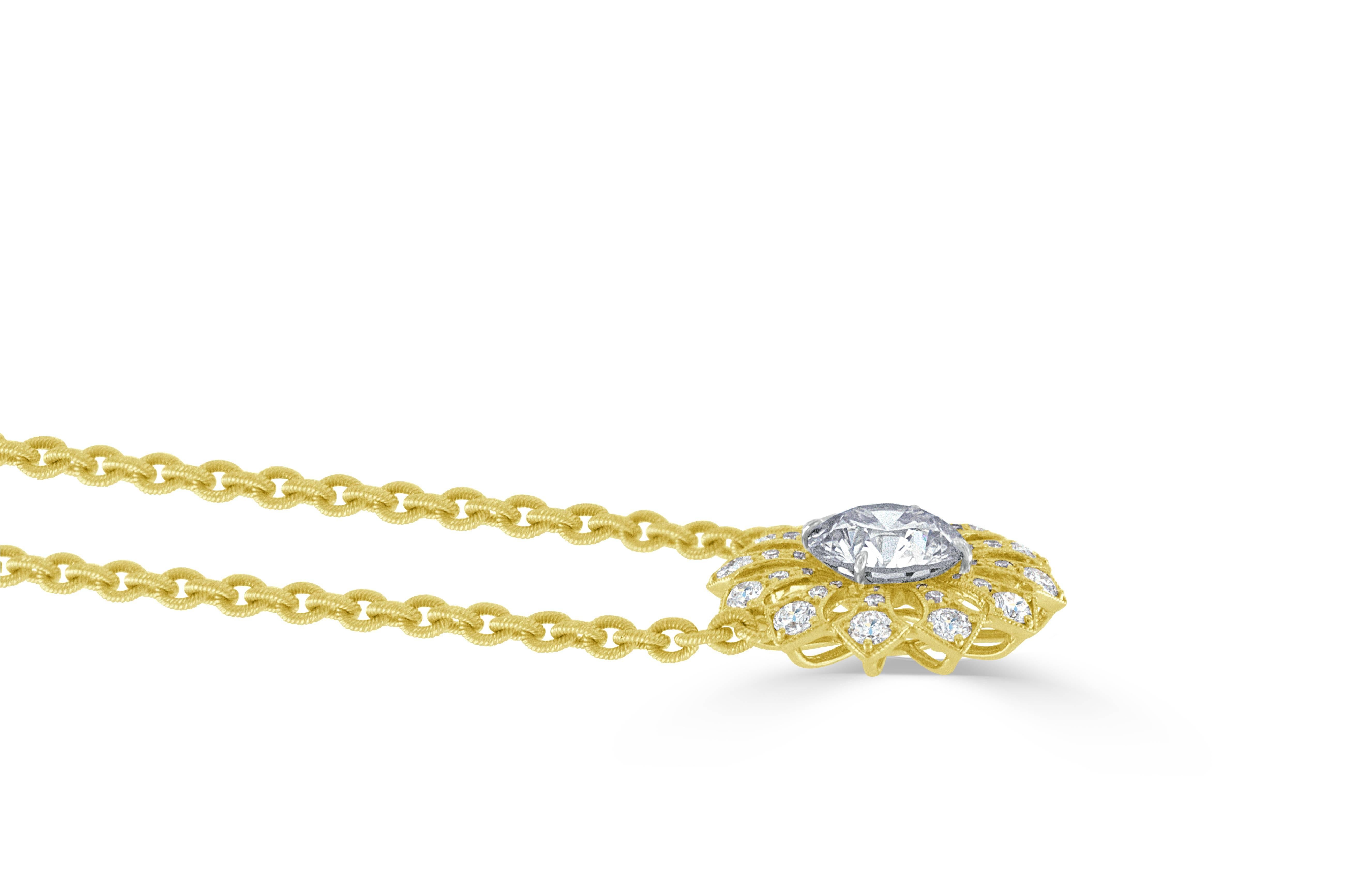 Women's Bez Ambar GIA Certified Diamond Sunflower Necklace