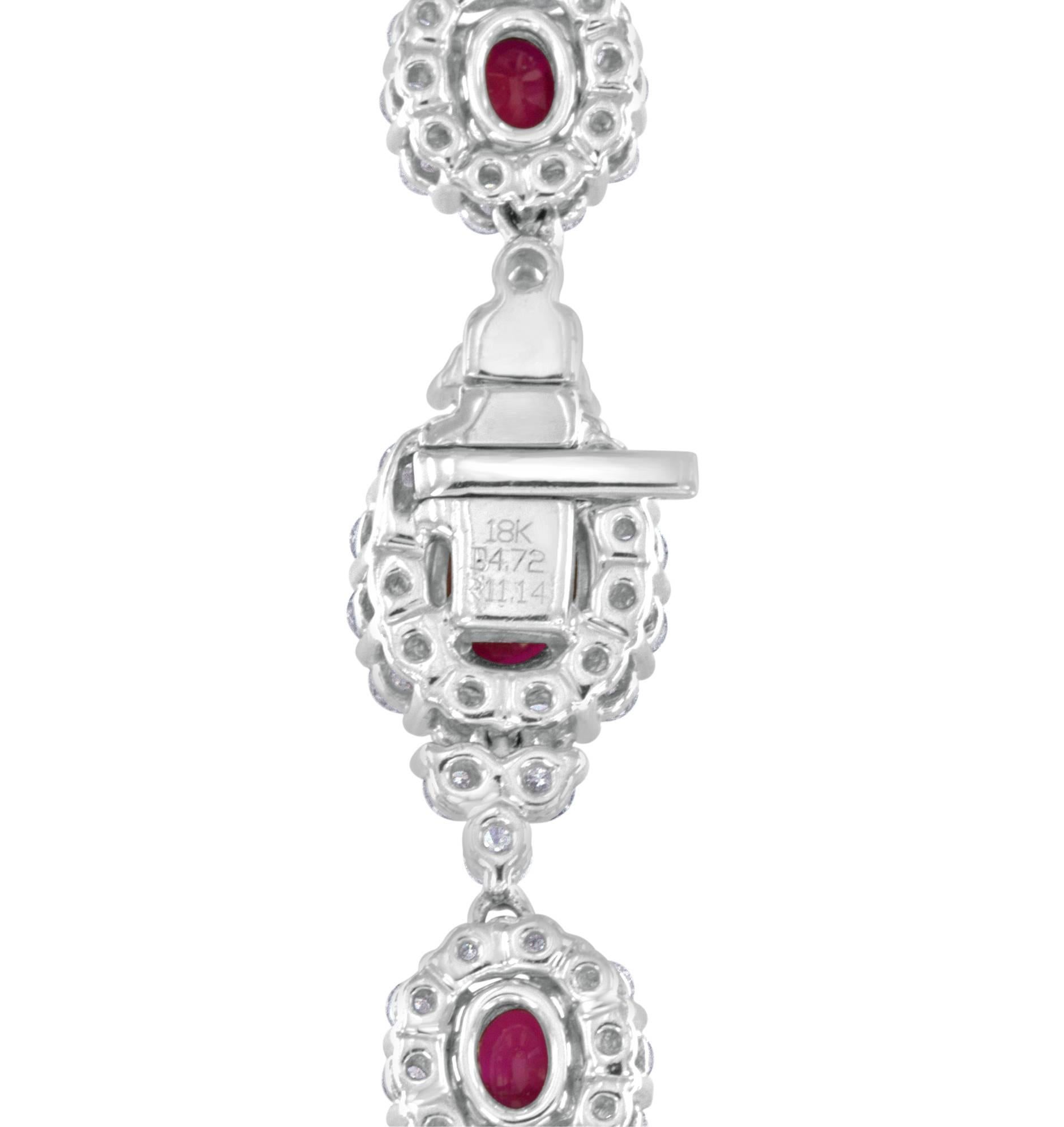 11.14 Carat Burmese Ruby and Diamond Gold Bracelet For Sale 1